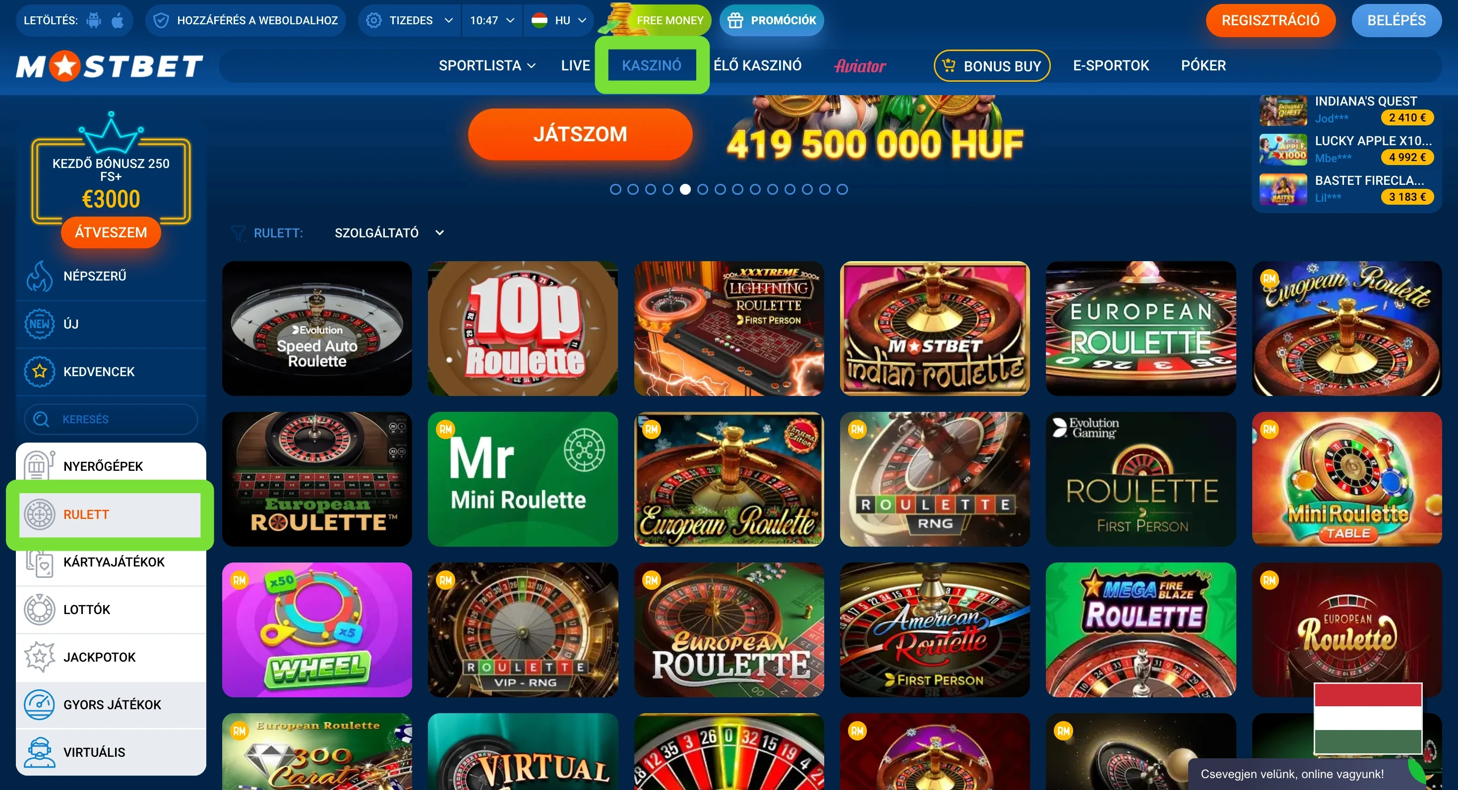 Mostbet live casino rulett kategória Mostbet live casino rulett kategória